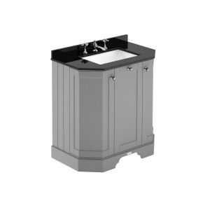 750mm 3-Door Angled Unit & Marble Top 3TH - Hudson Reed LOF215 Storm Grey, Grey colour ,image 1