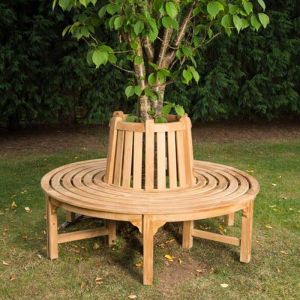 Small Grade A Teak Full Tree Wooden Garden Bench - Neutral