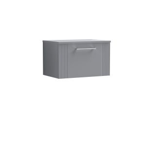 600mm Wall Hung Single Drawer Vanity & Worktop - Nuie DPF294W Grey, Grey colour ,image 1
