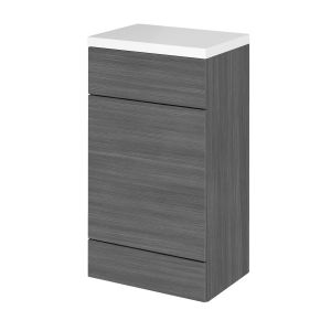 500mm WC Unit & Polymarble Top - Hudson Reed CBI505 Anthracite Woodgrain, Brown/Grey colour ,image 1