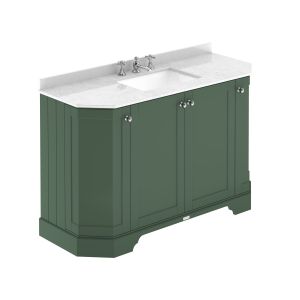 1200mm 4-Door Angled Unit & Marble Top 3TH - Hudson Reed LOF858 Hunter Green, Green colour ,image 1