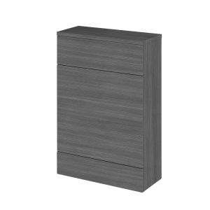 600mm Compact WC Unit & Co-ordinating Top - Hudson Reed CBI519A Anthracite Woodgrain, Brown/Grey colour ,image 1