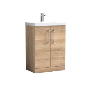 600mm Floor Standing 2-Door Vanity & Basin 1 - Nuie ARN3003A Oak, Oak colour ,image 1