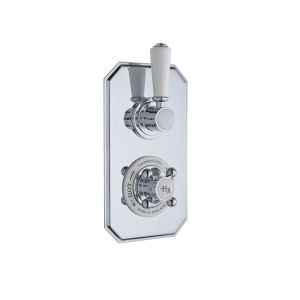 Twin Thermostatic Shower Valve - Hudson Reed TSVT002 Chrome, Chrome & White colour ,image 1