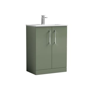 600mm Floor Standing 2 Door Vanity & Basin 2 - Nuie ARN803B Green, Green colour ,image 1