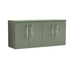 1200mm Wall Hung 4 Door Vanity & Worktop - Nuie ARN823W2 Green, Green colour ,image 1