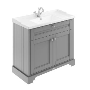 1000mm Cabinet & Basin (1TH) - Hudson Reed LOF207 Storm Grey, Grey colour ,image 1