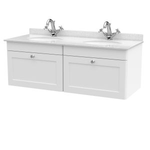 1200mm Wall Hung 2 Drawer Vanity & Marble Top - Nuie CLC194WR2 White, White colour ,image 1