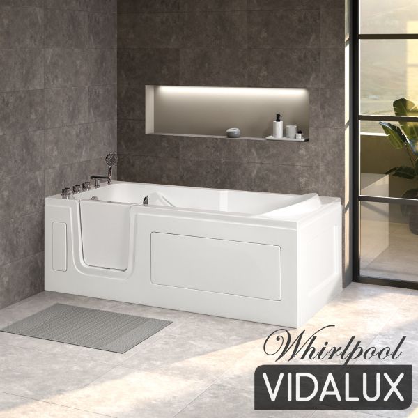 Abberton 1700 Whirlpool Easy Access Walk-In Bath, White colour ,image 13