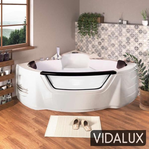 Vidalux WB15 1500 x 1500 Corner Whirlpool & Airspa Bath, White colour ,image 1