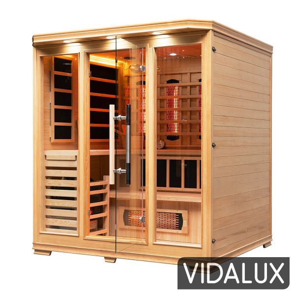 Vidalux 4-5 Person Hybrid Bench Sauna With Traditional & Full Spectrum Infrared Complete Heat