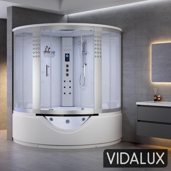 Vidalux Kingston 1500 x 1500 Luxury Corner Steam Shower & Airspa Whirlpool Bath ,image 22