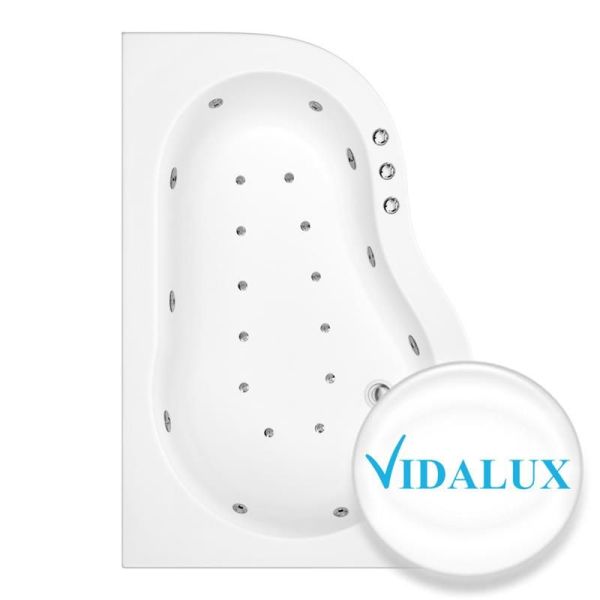 Vidalux Whirlpool Bath WBOS01 Left Hand 1500 x 850, White colour ,image 1