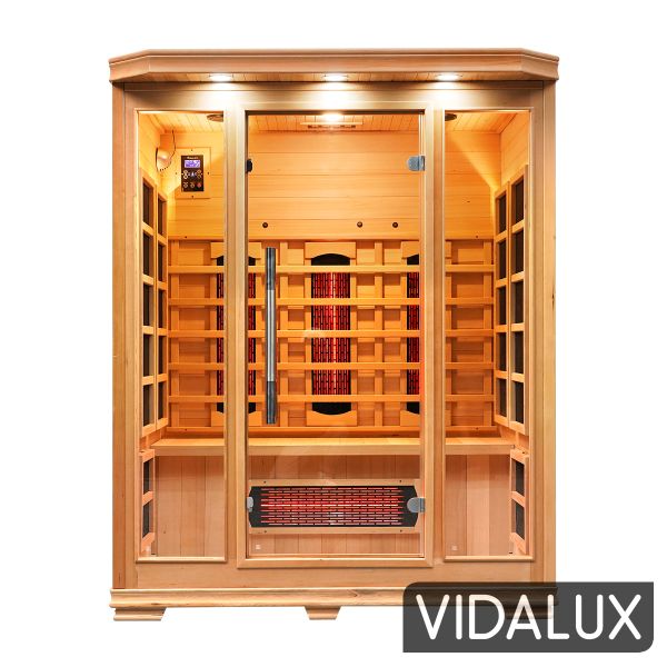 Vidalux 3 Person Full Spectrum Infrared Sauna With Complete Heat, Hemlock colour ,image 15