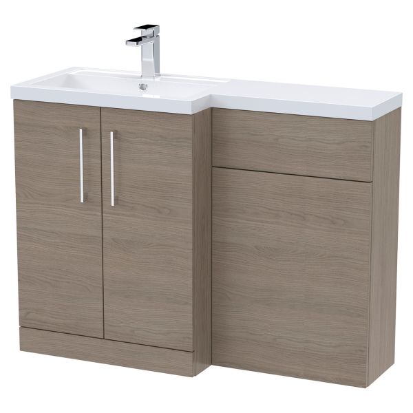 1100mm Left Hand Combination - Nuie ARN2511L Oak, Oak colour 0