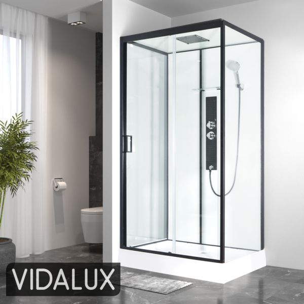 Vidalux Kontrast Lux 1100 x 800 Rectangular Hydro Shower Cabin, White colour ,image 14