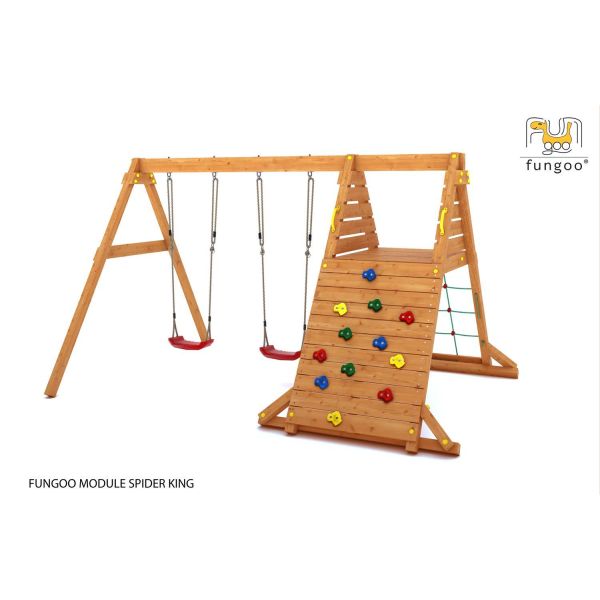 Spider King Teak painted Wooden Climbing Frame
