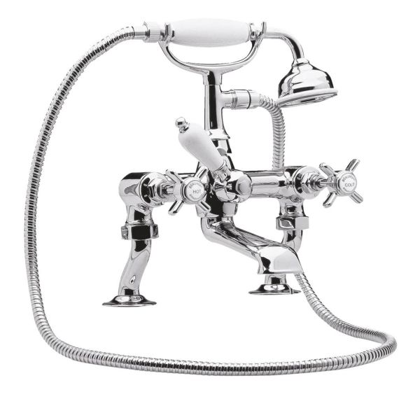 Luxury 3/4" Cranked Bath Shower Mixer - Nuie I303X Chrome, Chrome colour ,image 1