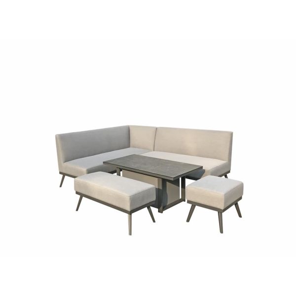 Kimmie Fabric Sofa Dining With Gas Lift Table, Grey colour ,image 1