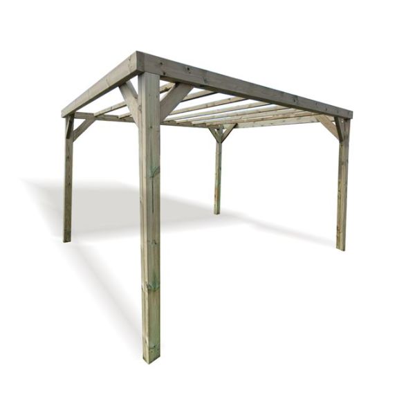 Pergola 3M X 2.4M By Churnet Valley, Wood colour ,image 1