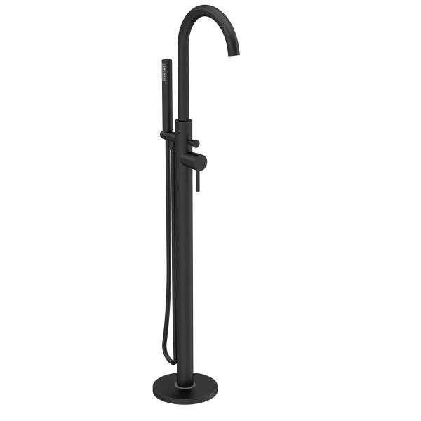 Tec Floor Standing Bath Shower Mixer - Hudson Reed PN421 Matt Black, Matt Black colour ,image 1