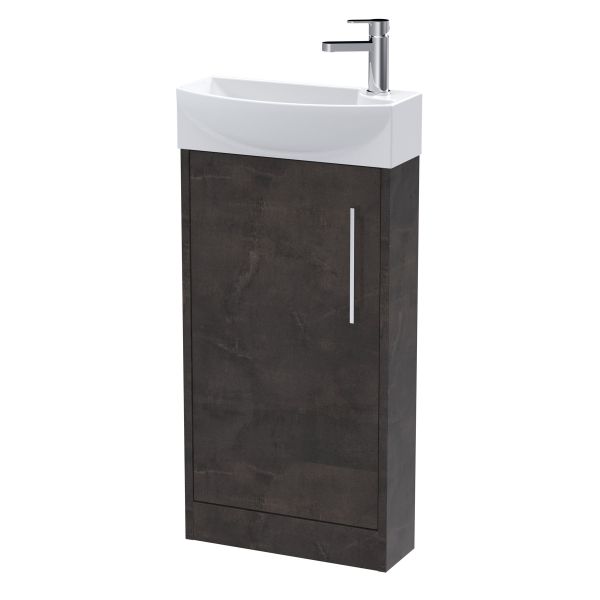 440mm Floor Standing 1 Door Unit & 1TH Basin LH - Hudson Reed JNU2621L Brown, Brown colour ,image 1