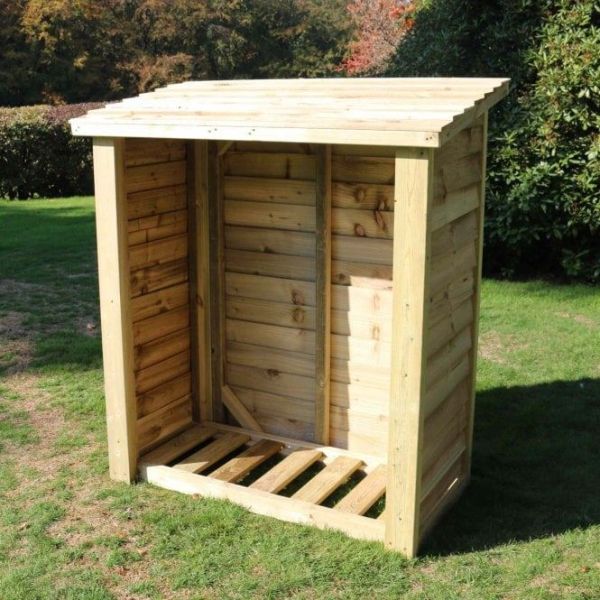 Heavy Duty Logstore 5 X 4 (Height Ft X Width Ft) By Churnet Valley, Wood colour ,image 1