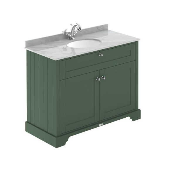 1000mm Cabinet & Marble Top (1TH) - Hudson Reed LOF878 Hunter Green, Green colour ,image 1