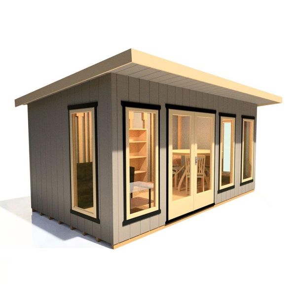Cali 16 x 8 Pent Garden Office, Brown colour ,image 1
