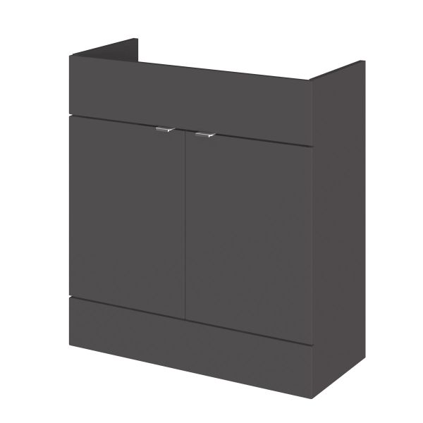 800mm Vanity Unit - Hudson Reed OFF909 Gloss Grey, Grey colour ,image 1