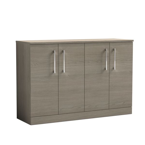 1200mm Floor Standing 4 Door Vanity & Worktop - Nuie ARN2503W2 Oak, Oak colour ,image 1