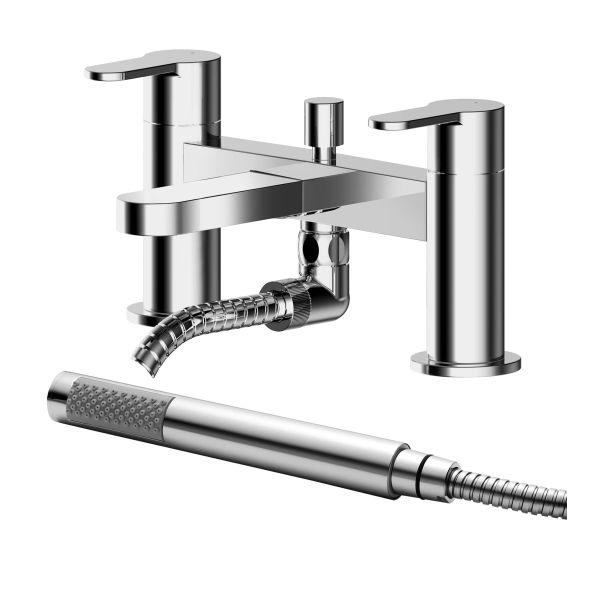 Deck Mounted Bath Shower Mixer With Kit - Nuie ARV304 Chrome, Chrome colour ,image 1