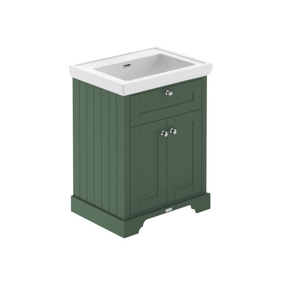 600mm 2-Door Vanity & Classic Basin 0TH - Hudson Reed LOF844 Green, Green colour ,image 1