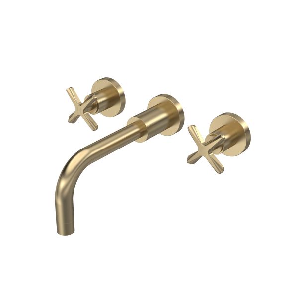 Wall Mounted Basin Mixer - Nuie CLX817 Brass, Brass colour ,image 1