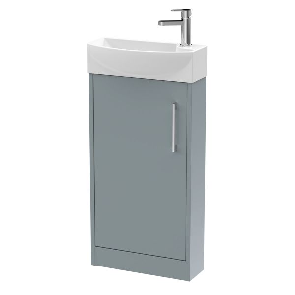 440mm Floor Standing 1 Door Unit & 1TH Basin LH - Hudson Reed JNU2321L Grey, Grey colour ,image 1
