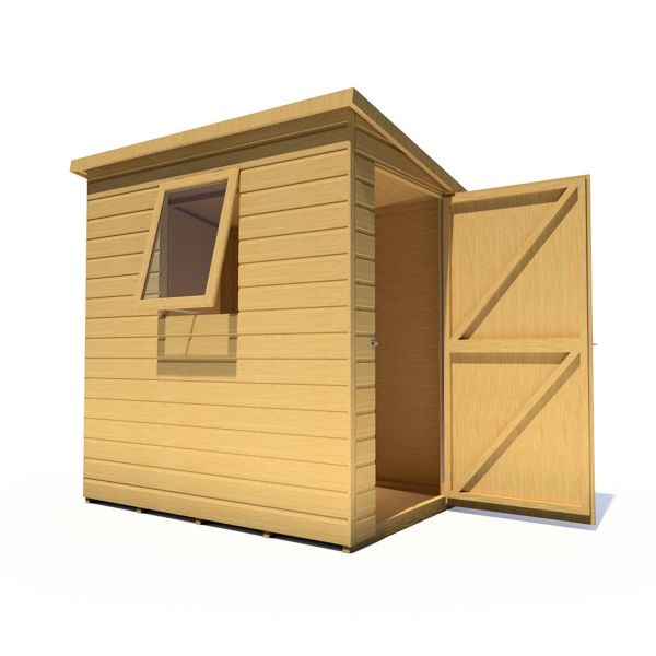 Caldey 6 x 4 Single Door Loglap Shed - Style B
