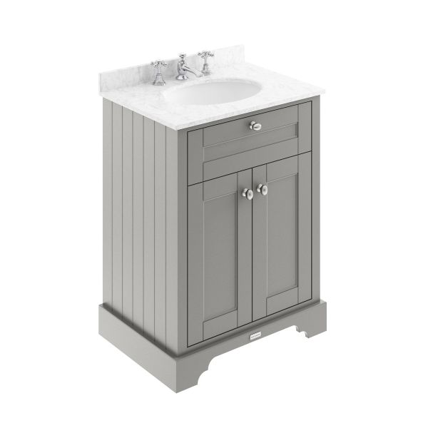 600mm Cabinet & Marble Top (3TH) - Hudson Reed LOF226 Storm Grey, Grey colour ,image 1