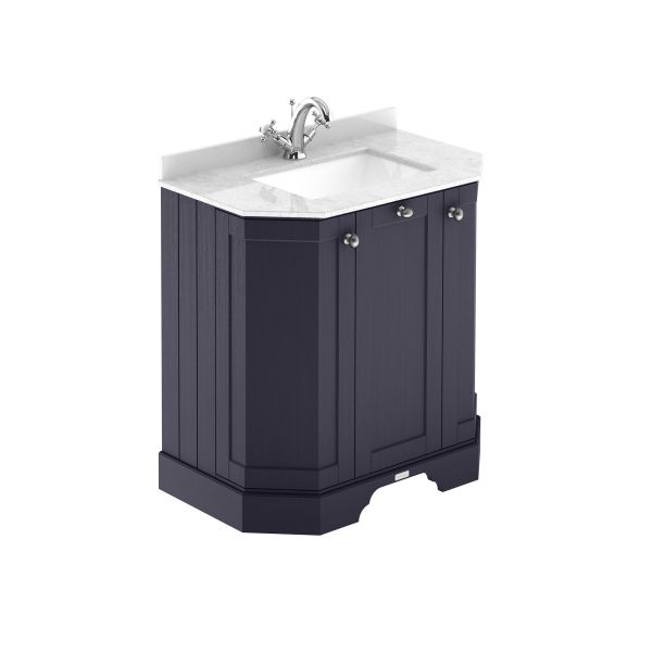 750mm 3-Door Angled Unit & Marble Top 1TH - Hudson Reed LOF317 Twilight Blue, Blue colour ,image 1