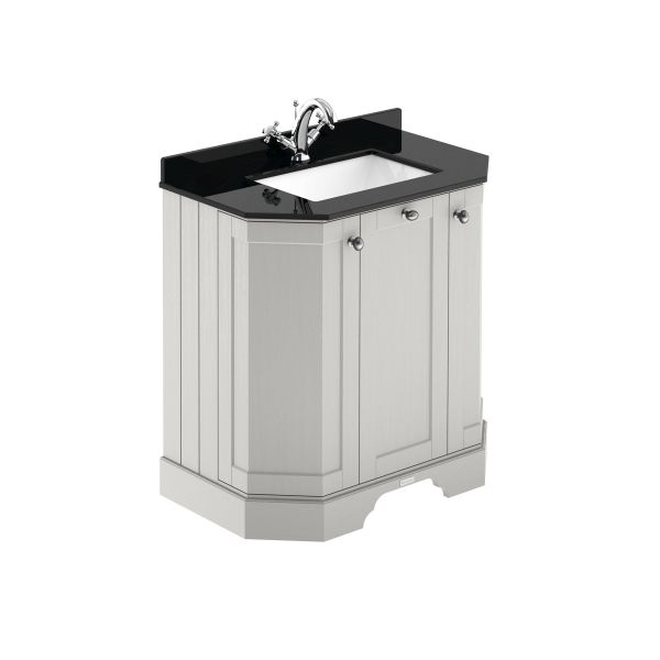 750mm 3-Door Angled Unit & Marble Top 1TH - Hudson Reed LOF418 Timeless Sand, Grey colour ,image 1