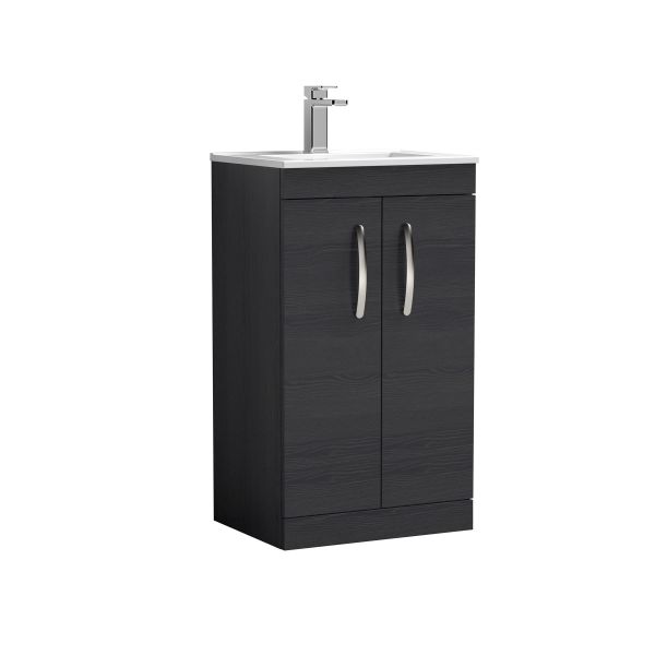 500mm Floor Standing Vanity With Basin 2 - Nuie ATH005B Charcoal Black, Hacienda Black colour ,image 1
