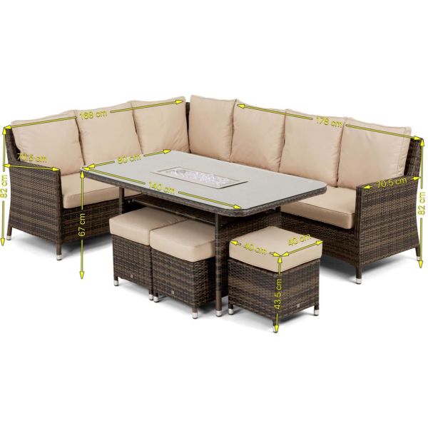 Edwina Corner Dining With Lift Table Mixed Nature Weave, Brown colour ,image 1