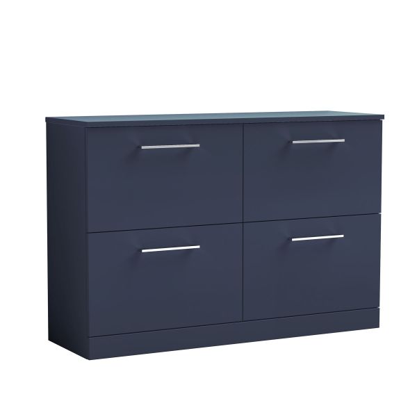 1200mm Floor Standing 4-Drawer Vanity & Worktop - Nuie ARN2933W2 Blue, Blue colour ,image 1