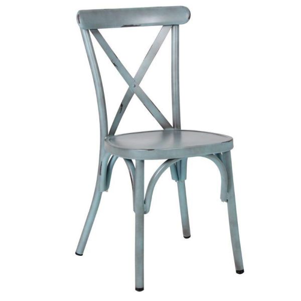 Chia 860 x 440 Metal Side Chair - Vintage Blue, Blue colour ,image 1