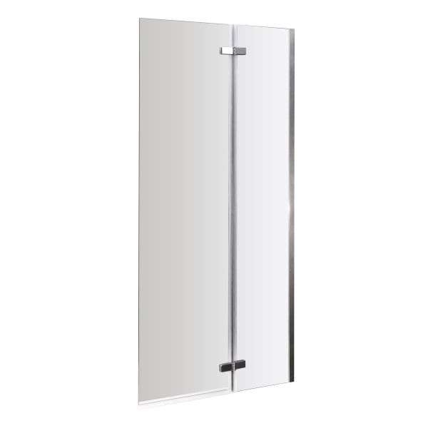 Square Hinged Bath Screen - Nuie ERSS1 Chrome, Satin Chrome colour ,image 1