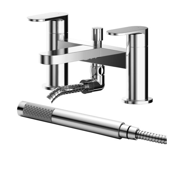 Deck Mounted Bath Shower Mixer With Kit - Nuie BIN304 Chrome, Chrome colour ,image 1