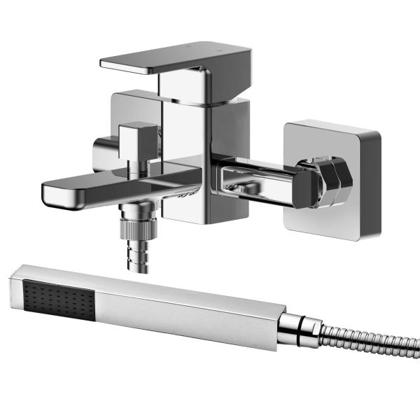 Wall Mounted Bath Shower Mixer With Kit - Nuie WIN316 Chrome, Chrome colour ,image 1