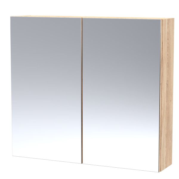 800mm Mirror Unit (50/50) - Hudson Reed OFF3019 Oak, Oak colour ,image 1