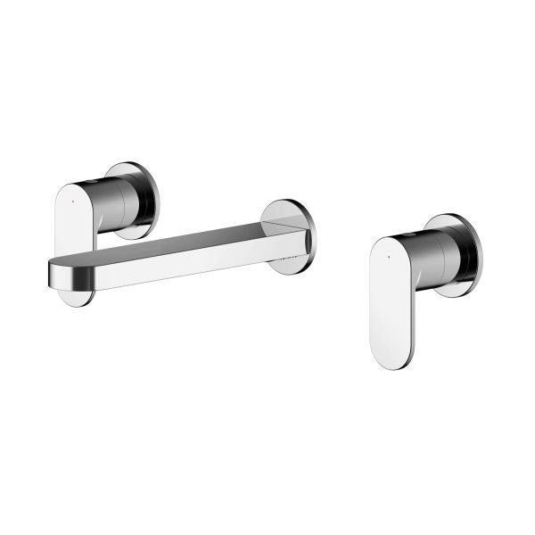 Wall Mounted 3 Tap Hole Basin Mixer - Nuie BIN317 Chrome, Chrome colour ,image 1