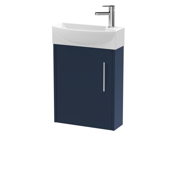 440mm Wall Hung 1-Door Unit & 1TH Basin LH - Hudson Reed JNU2961L Blue, Blue colour ,image 1