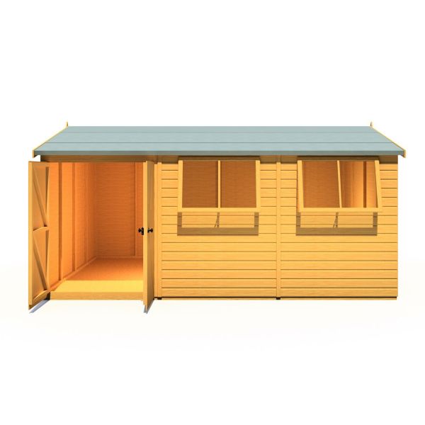 Atlas 10 x 15 Double Door Shiplap Shed - Reverse Apex